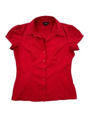 Y2K IZ Byer Red Button Down Blouse